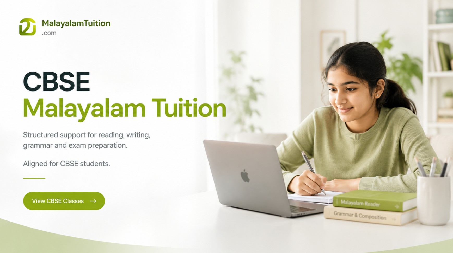 CBSE Malayalam Tuition — structured support for reading, writing, grammar and board exam preparation